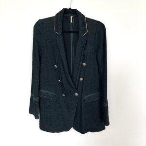 Free People Black Military Blazer, Size XS